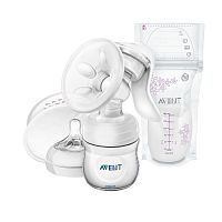 Philips avent молокоотсос ручной с пакетами для хранения грудного молока					