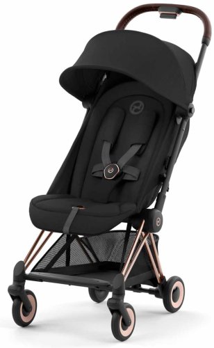 Cybex Прогулочная коляска Coya / цвет Rosegold Sepia Black (черный, рама розовое золото)