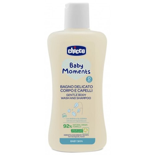 Chicco Нежная пена для тела и волос Baby Moments 200 мл