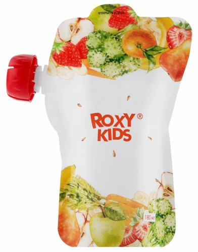 Roxy Kids Пакеты для хранения фруктового пюре, с ложечкой, 5 штук