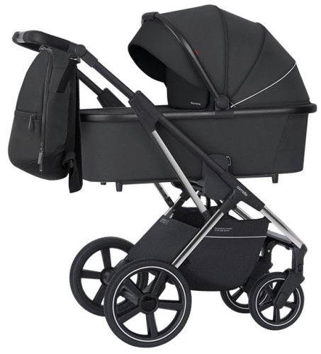 Carrello Коляска 2 в 1 Aurora CRL-6505 2023 / цвет Cosmic Black (черный), шасси Сhrome